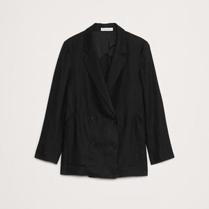Black Double-Breasted Linen Blazer. BR unworn new with tags